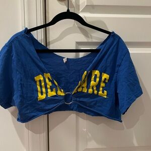 Blue Graphic Crop Top